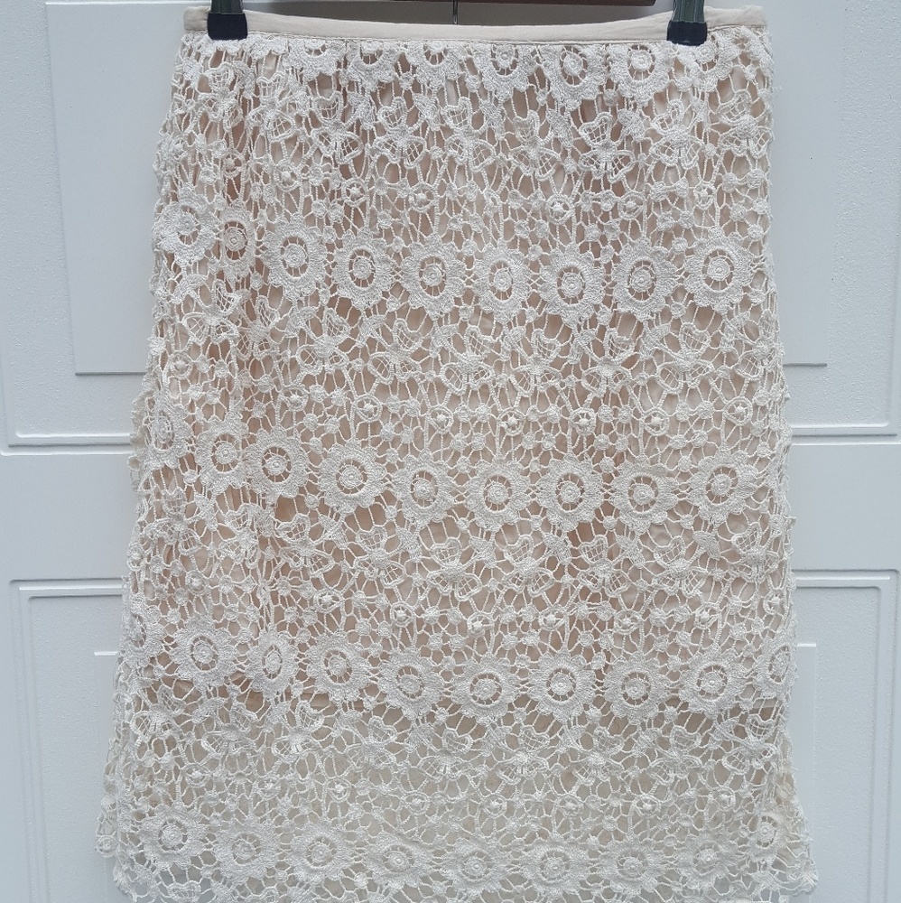 Solitaire Crochet Skirt Cream Size Small